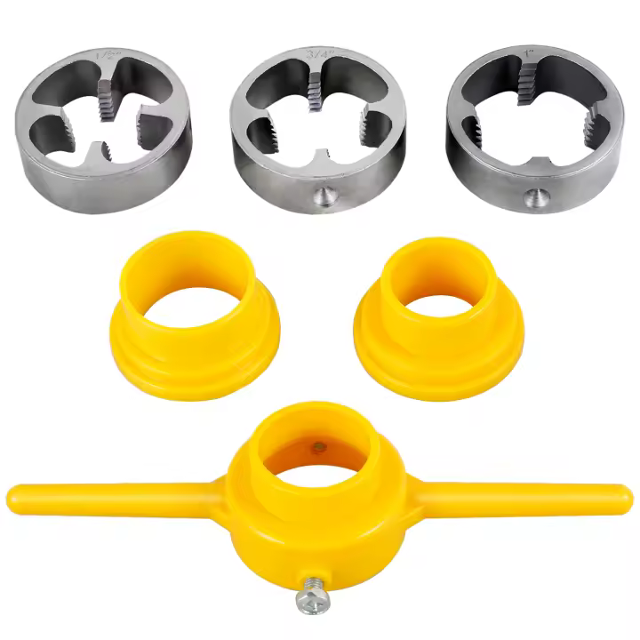 Kit De Herramientas Para Tubos De Plástico 12/6PCS Hacedor De Tornillos PVC/NPT Herramientas De Plomería Para Agua Conjunto De Herramientas De Tornillo Y Aro - 1