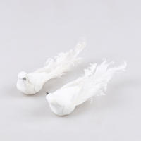 Pájaros Artificiales De Pluma De Espuma Blanca Doves Mini Decoración De Pájaros Para El Jardín Y Artesanía - details 9