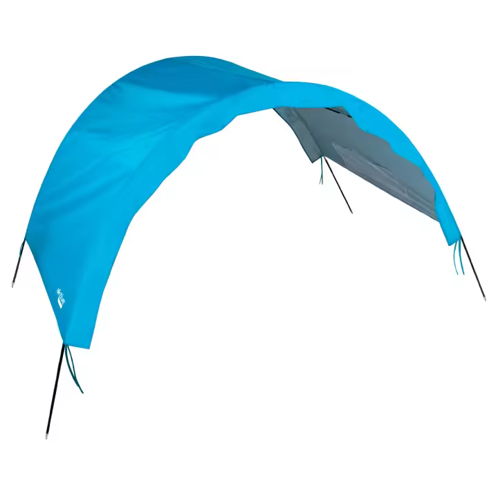 Aktive - Toldo sombreo playa, 360x120x150 cm, azul, de poliéster y fibra de vidrio, con protección UV, para 2 personas, fácil montaje, incluye bolsa de transporte, ligero, práctico y resistente - 1
