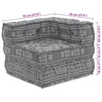 Pouf Modular vidaXL Gris Claro 70x70x54 Tela - details 7
