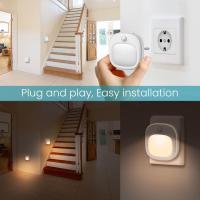 Luz Nocturna con Sensor de Movimiento Enchufable, 3 Modos de Temperature de Color y Atenuación Continua, Luz Nocturna Infantil, [2 Piezas] luz LED Blanca válid para Baño/pasillo/Armaro [Clase de eficiencia energética E] - details 5