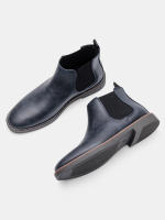 Botas Chelsea Retro Para Hombre 2024 Comodidad Moda Cuero Sintético Botas De Tobillo Encima De La Rodilla Material De Suela TPR - details 3