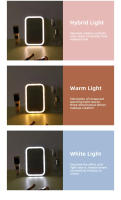 Espejo De Maquillaje Con Pantalla Táctil LED Plegable Y 3 Modos De Luz Recargable Por USB Color ABS Herramientas De Cosméticos - details 5