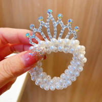 Cinta Elástica De Pelo Con Corona De Perlas Para Niñas Accesorios De Cabello De Moda Para Niños Cuidado Personal Y Belleza - details 5