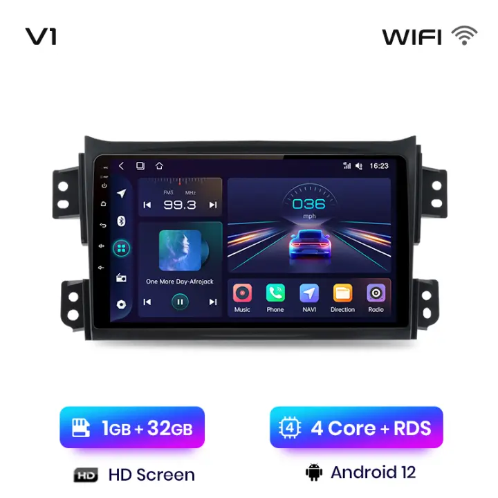 Junsun Android 13 Radio Coche para SUZUKI Splash Ritz 2004-2010/ Opel Agila 2008-2012 Inalámbrico CarPlay Android Auto AI Voice 2 din Pantalla Coche Android Auto Multimedia Navegación GPS Auto radio - 1