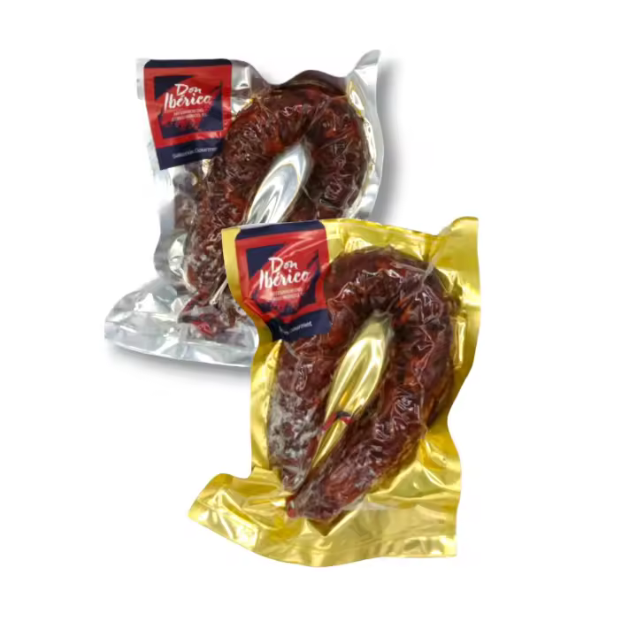 Don Ibérico - Pack 2 Longaniza Ibérica Chorizo de Bellota - 400-500 gramos - A elegir PICANTE  o DULCE - Tradicional , Natural y Artesanal - 1