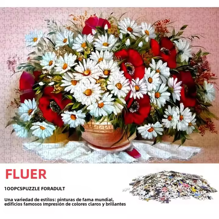 Rompecabezas De Paisaje Florido 1000 Piezas Calidad Superior 70cm*50cm Para Adultos Alivio Del Estrés Decoración De Pared - 1