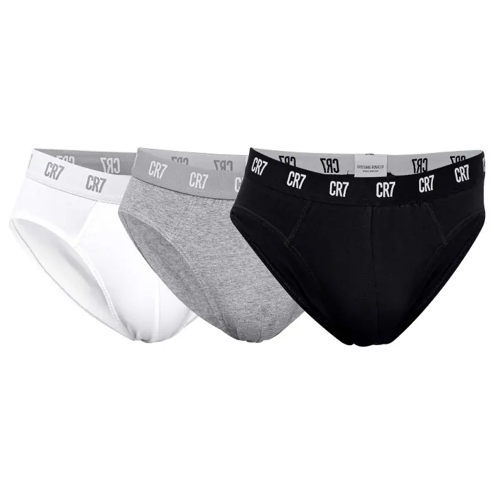 CR7 calzoncillos para hombre, pack de 3 - calzoncillos, logo en la cintura, algodón elástico CR7 Basic, Slip, 3-pack - 1