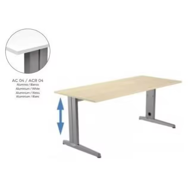 MESA DE METAL ADJUST DE ROCADA TAMAÃ‘O 200X80 COLOR BLANCO - 1