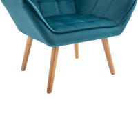 Sillón chaise longue individual, terciopelo, Pitas elevadas, aterciopelado poliéster, estilo esbandinava, 64x62x72,5 cm - details 2
