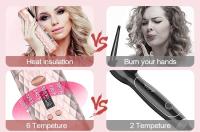 Rizador de pelo Automático sin cable-Con Pantalla LCD, temperatura 150 °C - 200 °C, calentamiento rápido, portátil (rosa) - details 10