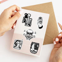 50pcs Pegatinas Góticas Para Adolescentes Boys Estilo Punk Satánico Calavera Horripilante Para Portátil Libro Equipaje - details 12
