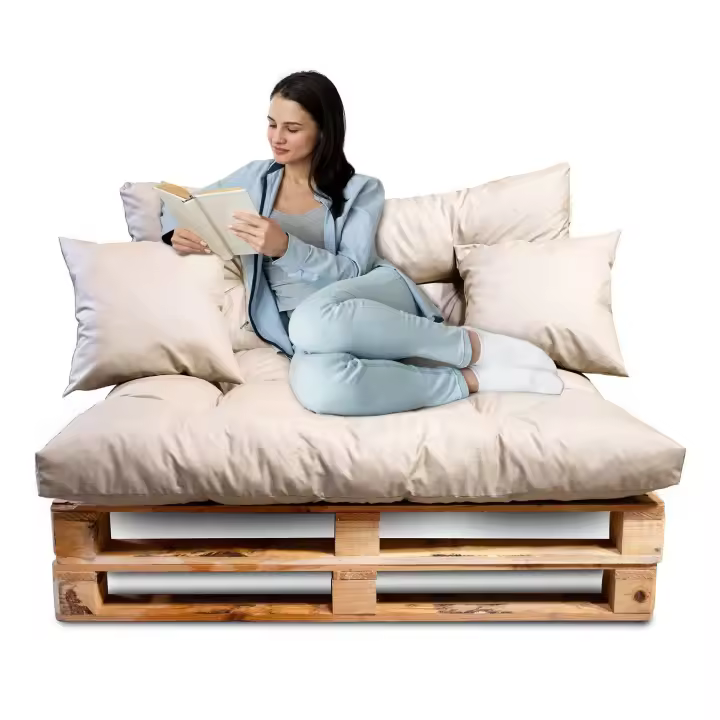 DECORESTOR Cojines para Palets Impermeables - Pack Premium Asiento + Respaldo + Cojines - Cojines Sofa Exterior e Interior 120x80 - 1