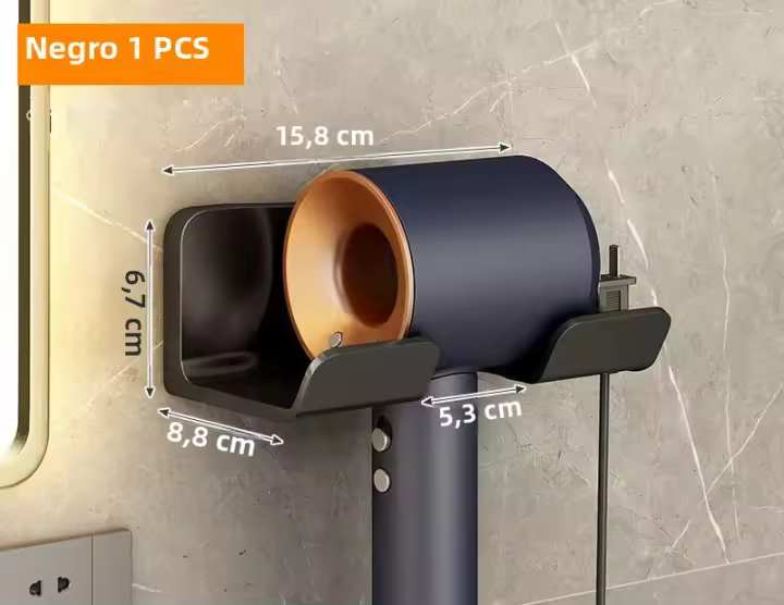 Soporte De Secador De Pelo Para Pared Organizador De Baño Estante Para Secador Y Linterna De Pelo Accesorio De Lavabo - 1