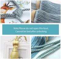 Par de mano trenzado cortina tiebacks, un par de accesorios decorativos para la ventana del hogar, hebilla, cortinas (bronce, Juego de 2) - details 1
