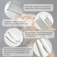 Peine Para Mascotas Eliminación De Pulgas Cepillo De Pelo Para Gatos Y Perros Herramientas De Aseo Accesorios Para Mascotas Material Acero Inoxidable Y Plástico - details 3