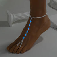 Pulsera De Tobillo Para Mujer Estilo Bohemio Colorido Con Cuentas Luminosas Joyería De Moda Hecha De Aleación De Hierro Y Resina - details 4