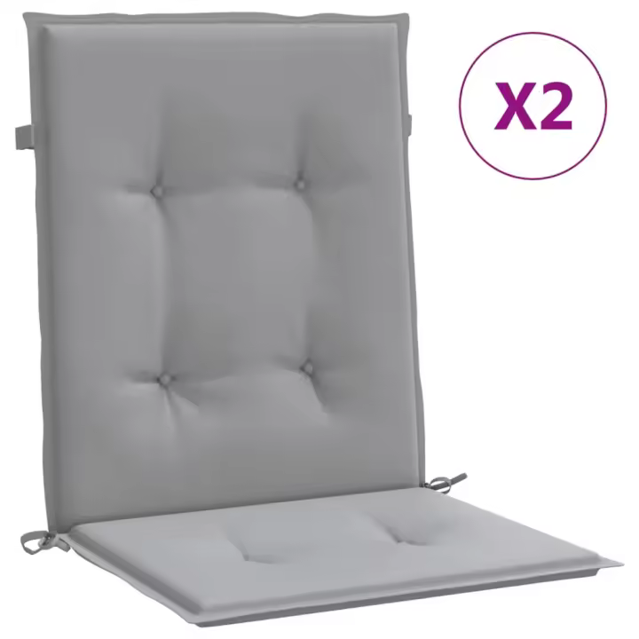 vidaXL Cojín silla jardín respaldo bajo 2 uds tela Oxford Color Antracita,  Gris,  Crema y mas Cojín Decorativo de Asiento Cojines de muebles de salon - 1