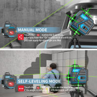 GZG 4 X 360 Láser Nivel Automático Profesional 16 Líneas 4D Pantalla LCD Herramienta De Piso De Azulejos Verde - details 6