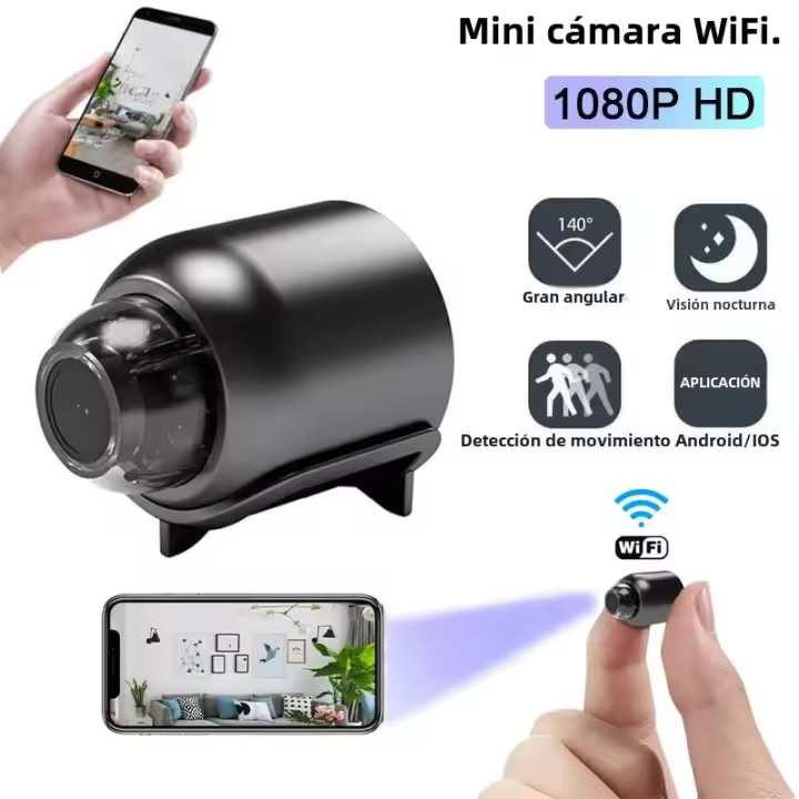 Cámara Miniatura HD 1080P WiFi Para Seguridad Del Hogar Cámara IP Remota Con Visión Nocturna Y Monitorización Inalámbrica - 1