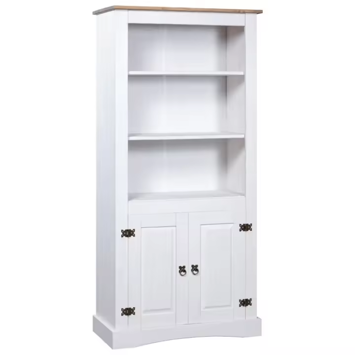 vidaXL Aparador Corona Range de pino mexicano blanco 80x40x170 cm - 1