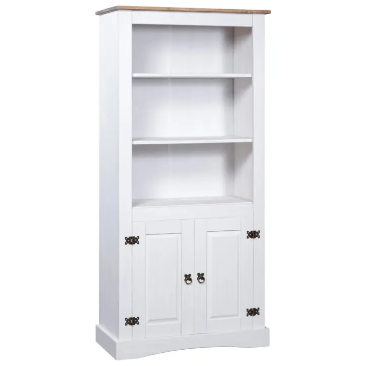 vidaXL Aparador Corona Range de pino mexicano blanco 80x40x170 cm - 1