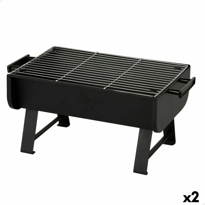 Barbacoa Portátil Aktive Acero 45 x 25 x 30 cm Negro (2 Unidades) - 1