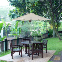 Outsunny Sombrilla de Jardín Ø2x2 m Parasol Mástil de Aluminio con Techo de Ventilación Pestillo de Fijación y Poste Desmontable para Terraza Patio Exterior - details 1