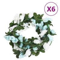 vidaXL Guirnaldas de flores de Navidad 6 uds 240 cm en color Blanco/Amarillo y verde/Rosa y más - details 4