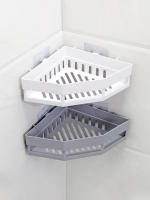1PC Estante De Almacenamiento Triangular De PP Para Pared Organizador De Esquina Para Baño Tipo Adhesivo Para Lavabo - details 1
