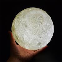 Lámpara De Luna Recargable 15cm 3D Impresión Luz De Noche LED Con Interruptor Táctil Decoración Para Dormitorio Colorido - details 7