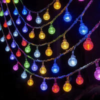 Cadena De Luces LED 3M Cristal De Bola Para Jardín Camping Decoraciones De Ramadan Instalación Autónoma Forma De Bola - details 9