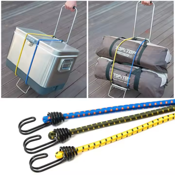 Cuerda Elástica De Goma Para Acampar Al Aire Libre De 60cm Con Gancho Accesorio De Tenda Para Viajes Y Equipaje De Viaje - 1