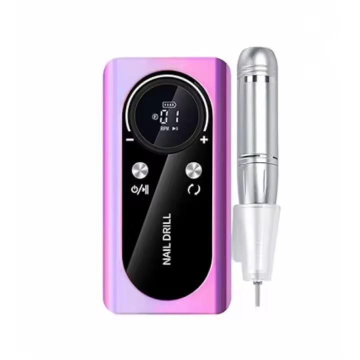 Taladro eléctrico de uñas, 45000 rpm, recargable, portátil, kit de taladro de uñas eléctrico con pantalla LCD inteligente para manicura de uñas de gel, pedicura, cuerpo reflectante, etc. - 1