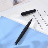 HongDian 517D Pluma Fuente De Tinta Mate Negra Con Clip De Plata Y Punta Curva EF F Para Escuela Y Oficina Suministros De Papelería Regalos - details 13