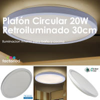 Plafón Blanco Circular LED Superficie 20W - Luz natural 4000K - Chip Lumileds - details 0