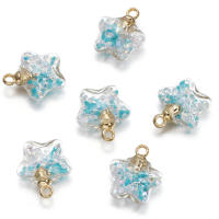 10Pcs Bolas De Sándwich Luminoso 17x19mm Estrella De Cinco Puntos Encantos Colgantes Para Collar Y Aretes Hechos De Vidrio Para Creación De Joyería DIY - details 4