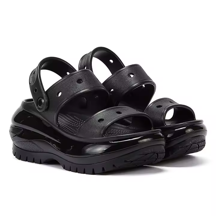 Verde Sandalias Negrias Mujer Crocs Classic Mega Crush - 1