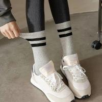 Paquete de 6 calcetines de rayas, calcetines cómodos y deportivos a media pierna, medias y calcetín para mujer - details 3