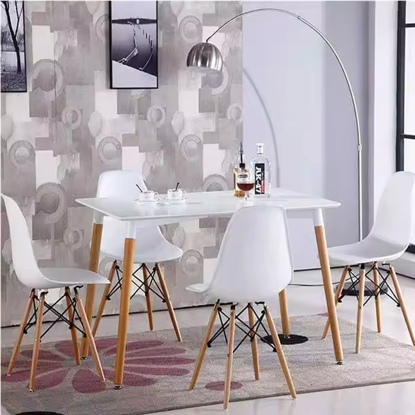 Mesa comedor Dorafair Nórdika blanco/haya 80x140x75 cm Adec - 1
