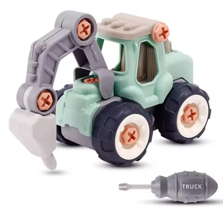 PLAYZOCO Juego Educativo desmontaje de vehículo con Destornillador Tipo Perforadora, Juego de Desarmador y Montaje para Niños, Vehículos De Construcción, Tipo Perforadora, Incluye Destornillador - 1