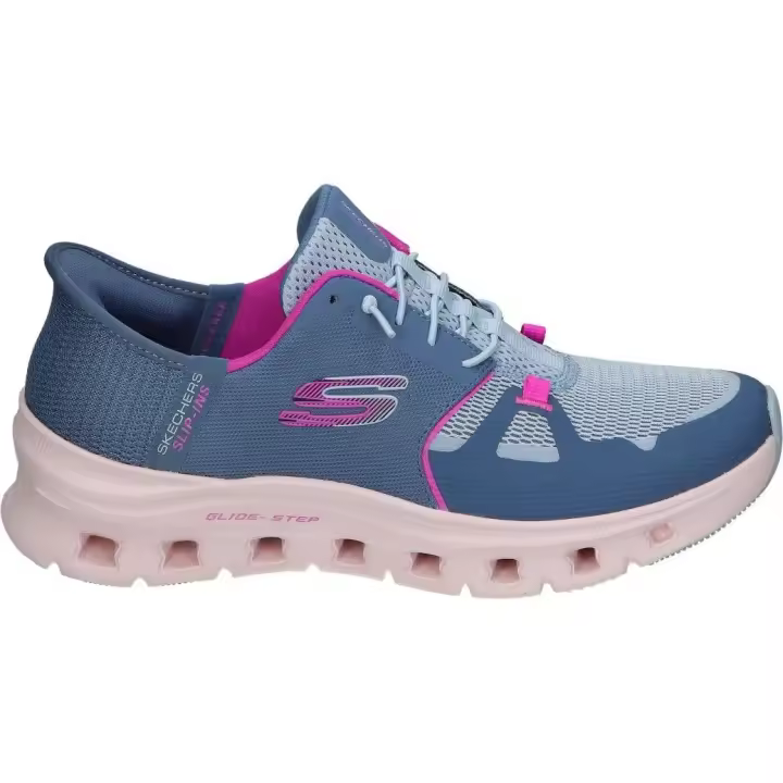 SKECHERS | Zapatillas Skechers Slip-ins Glide-Step Pro para Mujer – Deportivas en Color Azul con Detalles en Rosa – Sneakers Slip Ins – Sin Cierre – Fácil de Poner y Quitar – Casual – Cómodas – Modelo 150420-SLTP - 1