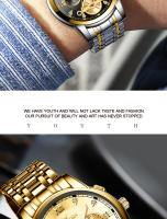 Reloj De Pulsera De Lujo Para Hombre FNGEEN Reloj De Cuarzo Resistente Al Agua En Acero Inoxidable Y Oro Estilo Business Con Display Numeral Romano - details 11
