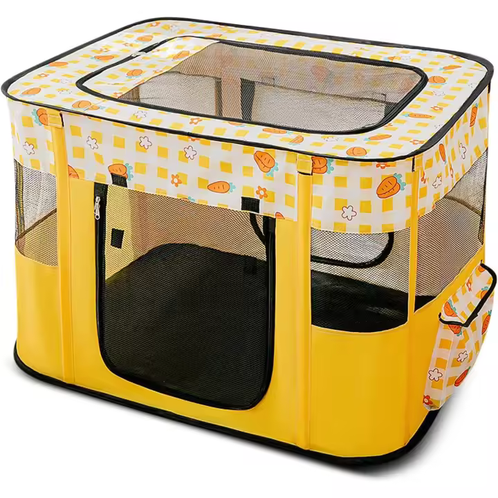 SSITO Muebles para Animales de Compañía Casa Plegable para Gatos 70*55*45cm Amarillo - 1