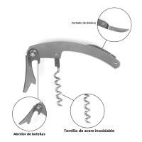 Juego De 5 Piezas De Acero Inoxidable Con Botella Forma De Estuche Tapa De Derrame Anillo Cortador De Película Roedor De Vino Accesorios De Abrevidrios - details 6