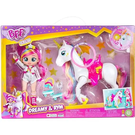 BFF BY BEBÉS LLORONES Dreamy & Rym - Pack de Lujo ¡Incluye la Exclusiva muñeca articulada Dreamy y su Unicornio Rym! IMC TOYS - 1