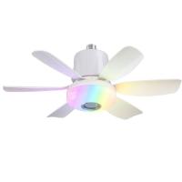 Pequeño VENTILADOR DE Techo de 18,5 pulgadas with Luz LED regulable, altavoz Bluetooth, 3 Colores, 3 Modos RGB, 3 velmode, E26 de Rosca, para dormitorio y Cocina. - details 0