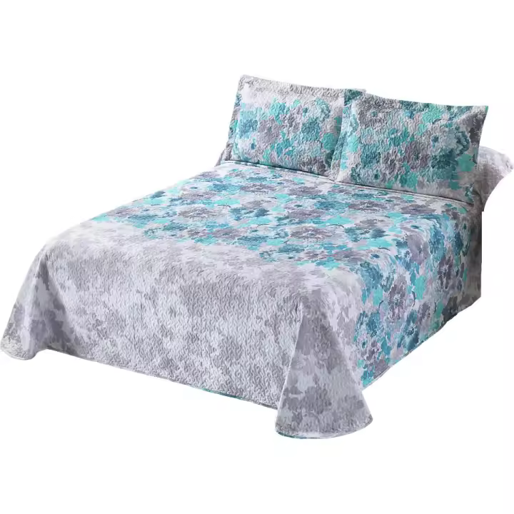 NOVOTEXTIL Colcha Bouti de Verano Estampada 100% Algodón con 2 Fundas de Cojín 50x70 cm Cubrecamas Ligero Transpirable Ideal Primavera Verano Tejido Natural Suave Fresco Diseño Moderno Colorido Ropa de Cama Lavable Acolchado - 1