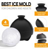 4 piezas de hielo grande fabricante de bolas con tapa a prueba de fugas | Moldes de cubos de hielo redondos de silicona de grado alimenticio Fáciles de sacar | Molde de cubo de hielo de esfera - details 1