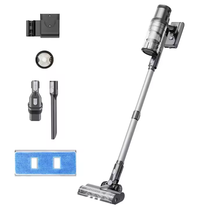 Proscenic P11 Mopping Aspiradora inalámbrica, succión de 35Kpa, depósito de polvo de 0.65L, sistema de filtración de 5 etapas, batería de 2000mAh, base de trapeado desmontable, motor digital ultra silencioso - 1
